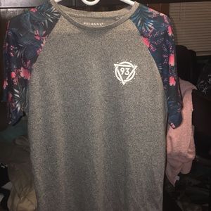 Floral sleeve tee shirt